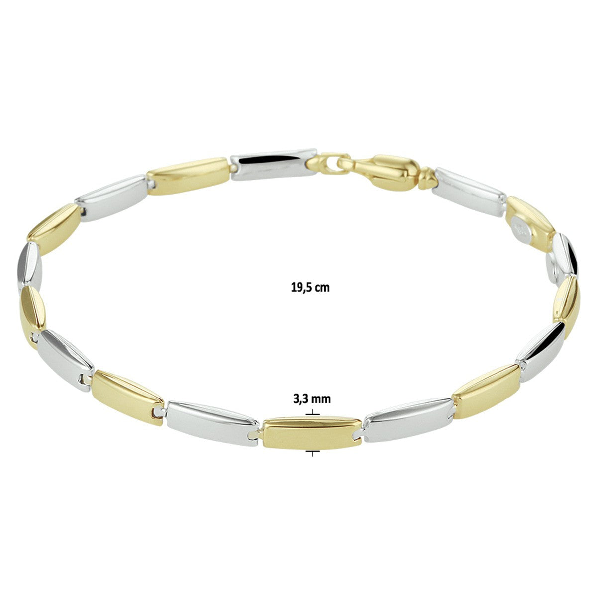 Fantasy Collection Armband 19,5 cm 14K bicolor goud