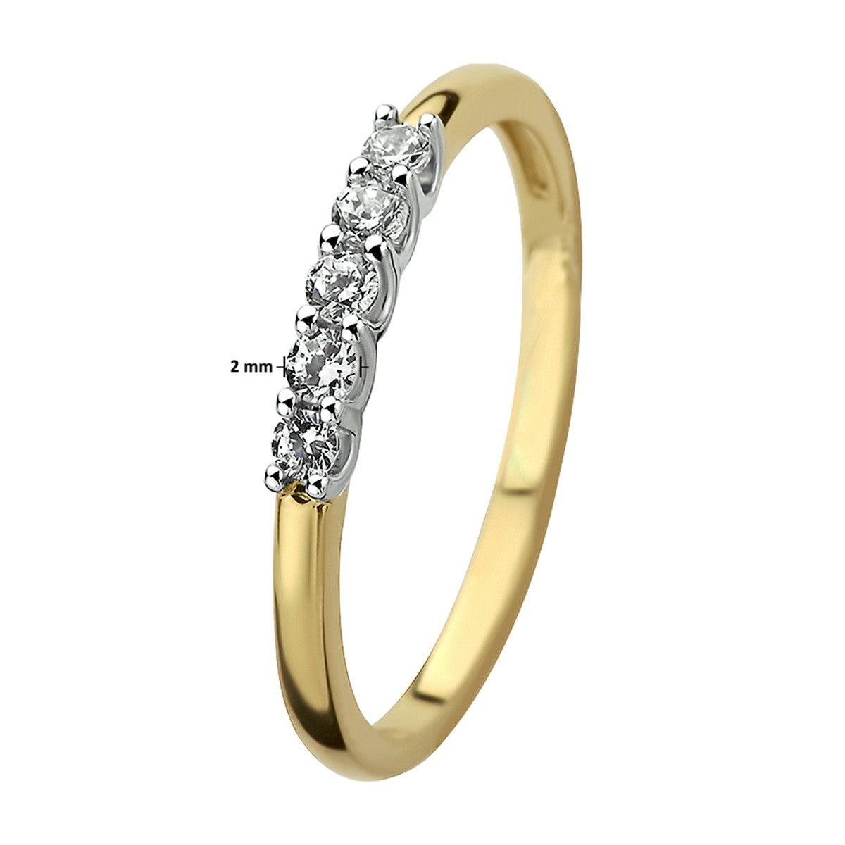 Fantasy Collection Ring zirkonia 14K bicolor goud