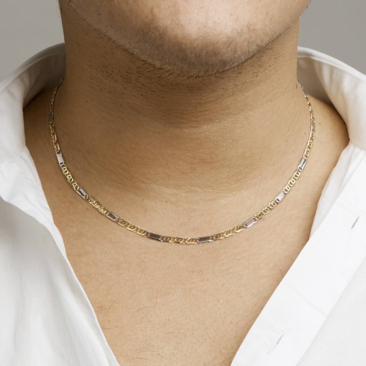 Fantasy Collection Collier valkenoog met tussenstuk 3,7 mm 50 cm 14K bicolor goud