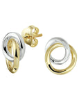 Gouden oorknoppen rondjes 14K bicolor goud geel-wit - 4208476 - PansiteNederland.nl