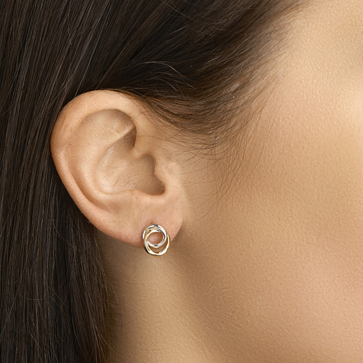 Fantasy Collection Oorbellen rondjes 14K bicolor goud