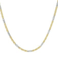 14K bicolor goud geel/wit collier valkenoog met tussenstuk 1,9 mm 45 cm 4208480 - PansiteNederland.nl