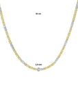 14K bicolor goud geel/wit collier valkenoog met tussenstuk 1,9 mm 45 cm 4208480 - PansiteNederland.nl