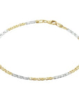 armband valkenoog 2,1 mm 14K bicolor goud geel/wit - PansiteNederland.nl