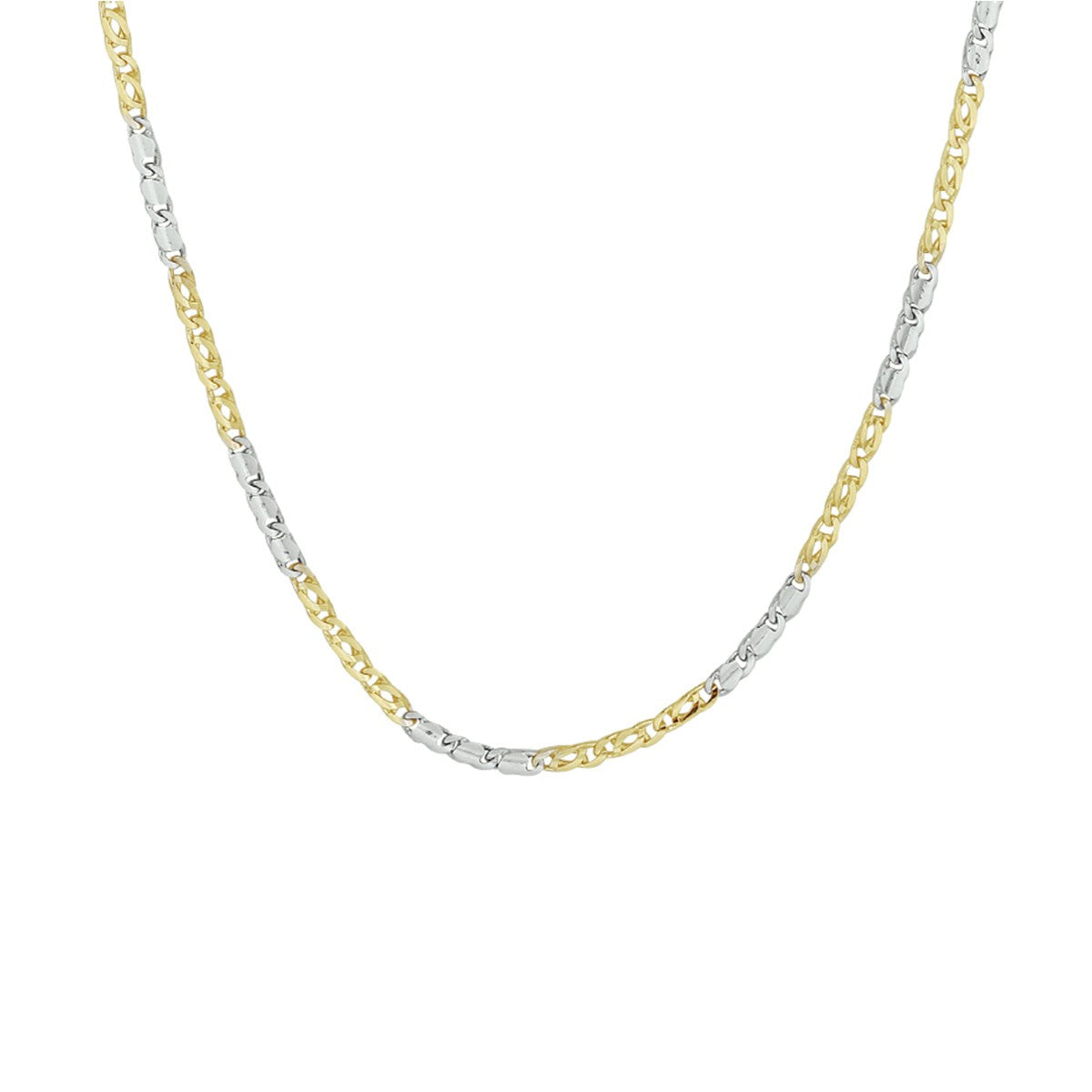 Fantasy Collection Collier valkenoog met tussenstuk 2,1 mm 45 cm 14K bicolor goud
