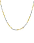 14K bicolor goud geel/wit collier valkenoog met tussenstuk 2,1 mm 45 cm 4208483 - PansiteNederland.nl