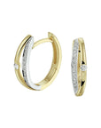 14K Bicolor Goud Geel/Wit Klapoorringen Diamant 0.11Ct (2X0.055Ct) H Si 4208488 - PansiteNederland.nl