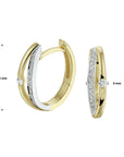 14K Bicolor Goud Geel/Wit Klapoorringen Diamant 0.11Ct (2X0.055Ct) H Si 4208488 - PansiteNederland.nl