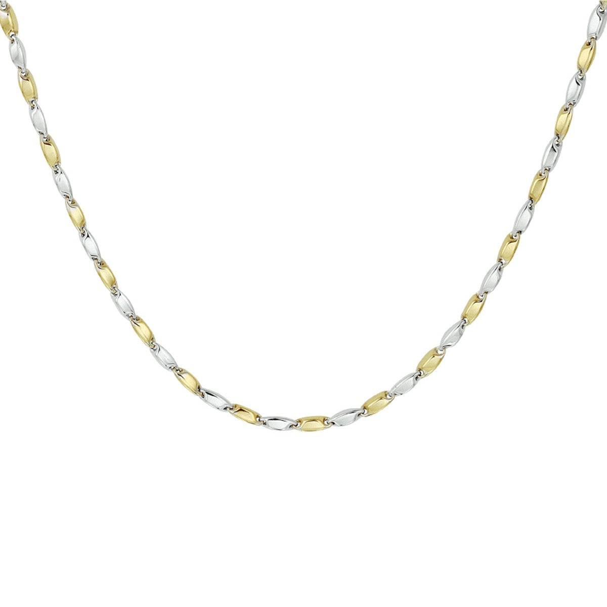 Fantasy Collection Staafjes 2,0 mm 14K bicolor goud halsketting