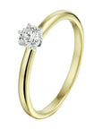 14K Bicolor Geel- En Witgoud Geel/Wit Ring Diamant 0.20Ct H Si 4208559 - PansiteNederland.nl