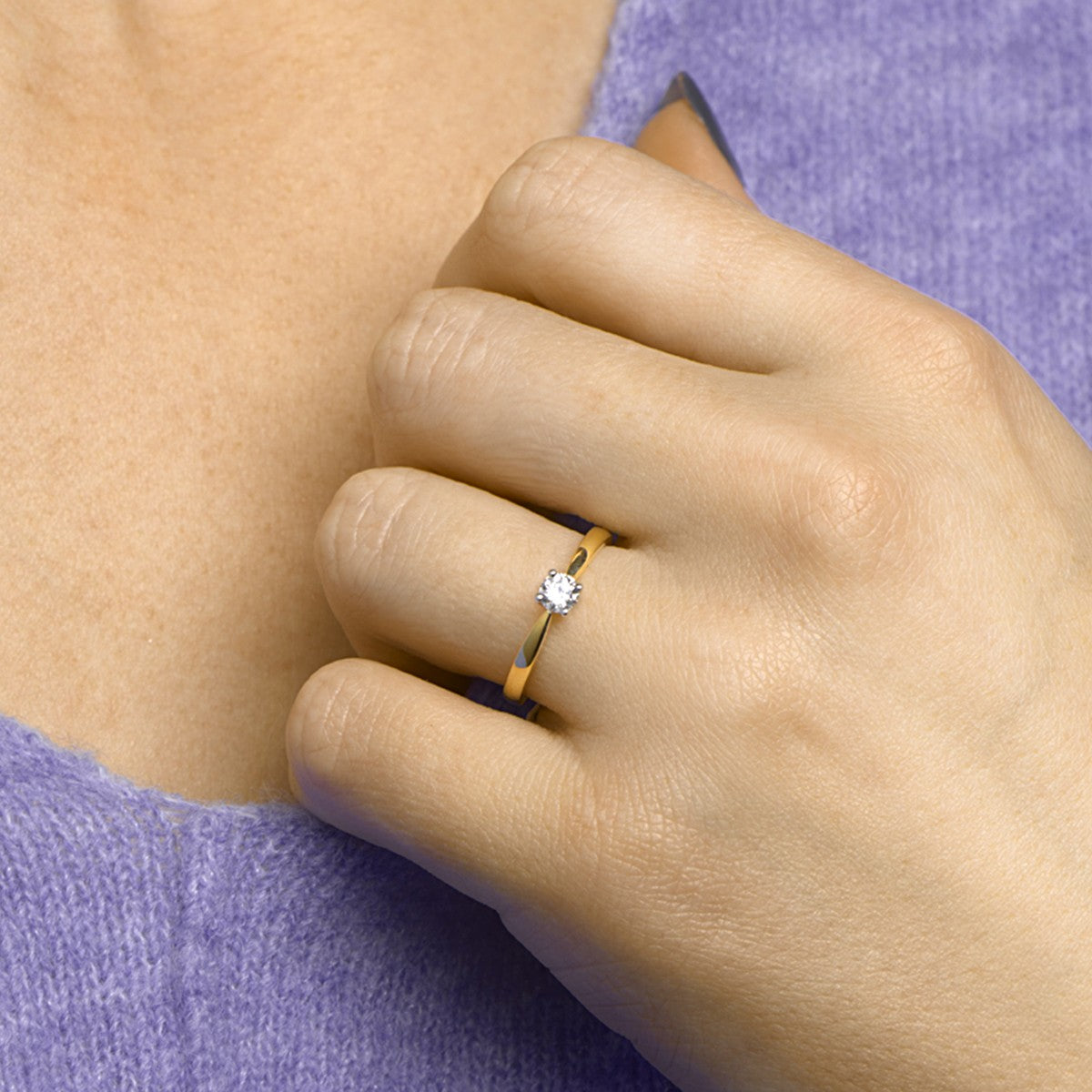 Fantasy Collection Ring zirkonia 14K bicolor goud