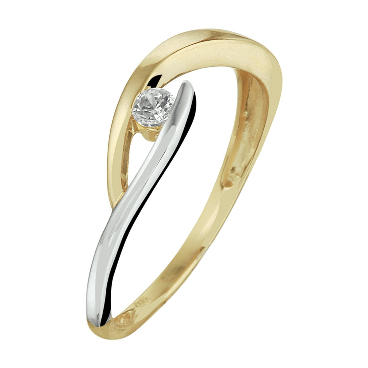 Fantasy Collection Ring zirkonia 14K bicolor goud