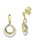 14K Bicolor Goud Geel/Wit Oorhangers Rond 4208594 - PansiteNederland.nl