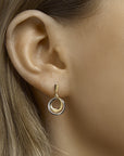 14K Bicolor Goud Geel/Wit Oorhangers Rond 4208594 - PansiteNederland.nl