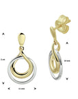 14K Bicolor Goud Geel/Wit Oorhangers Rond 4208594 - PansiteNederland.nl