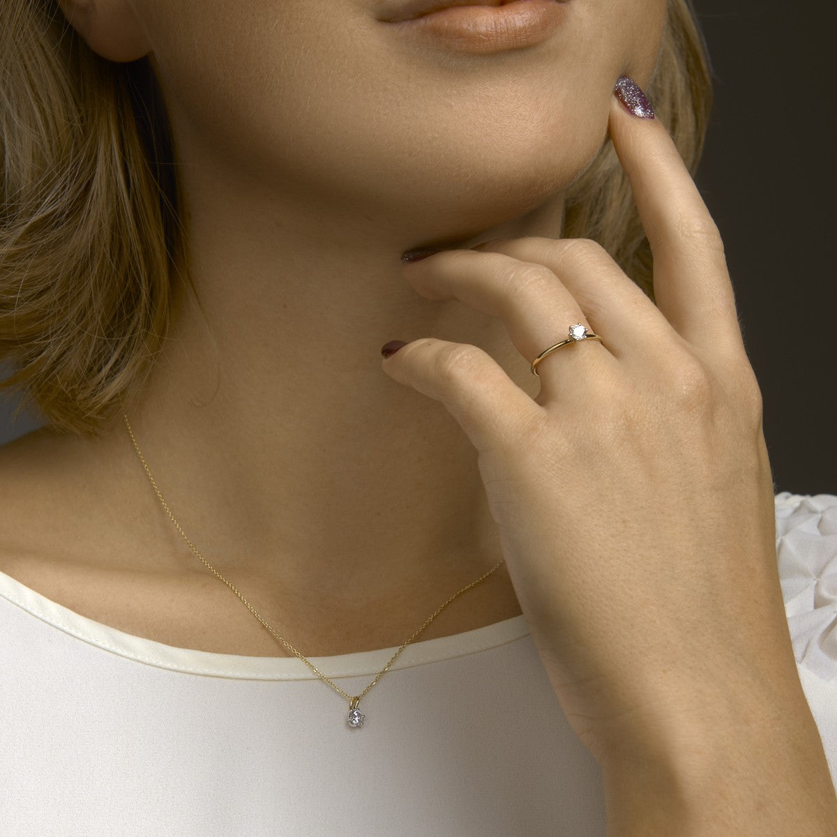 Fantasy Collection Hanger zirkonia 9 mm 14K bicolor goud