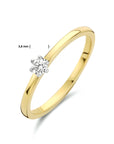 14K Bicolor Geel- En Witgoud Geel/Wit Ring Diamant 0.10Ct H Si 4208668 - PansiteNederland.nl