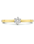 14K Bicolor Geel- En Witgoud Geel/Wit Ring Diamant 0.20Ct H Si 4208675 - PansiteNederland.nl