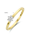 14K Bicolor Geel- En Witgoud Geel/Wit Ring Diamant 0.20Ct H Si 4208675 - PansiteNederland.nl