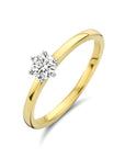 14K Bicolor Geel- En Witgoud Geel/Wit Ring Diamant 0.25Ct H Si 4208679 - PansiteNederland.nl