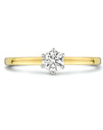 14K Bicolor Geel- En Witgoud Geel/Wit Ring Diamant 0.25Ct H Si 4208679 - PansiteNederland.nl