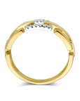 14K Bicolor Geel- En Witgoud Geel/Wit Ring Schakel Diamant 0.05Ct H Si 4208686 - PansiteNederland.nl