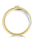 14K Bicolor Geel- En Witgoud Geel/Wit Ring Diamant 0.13Ct H Si 4208691 - PansiteNederland.nl
