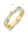 14K Bicolor Geel- En Witgoud Geel/Wit Ring Diamant 0.13Ct H Si 4208691 - PansiteNederland.nl