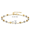 14K Bicolor Goud Geel/Wit Armband Bolletjes Gediamanteerd 3,0 Mm 16 - 17,5 - 19 Cm 4208870 - PansiteNederland.nl