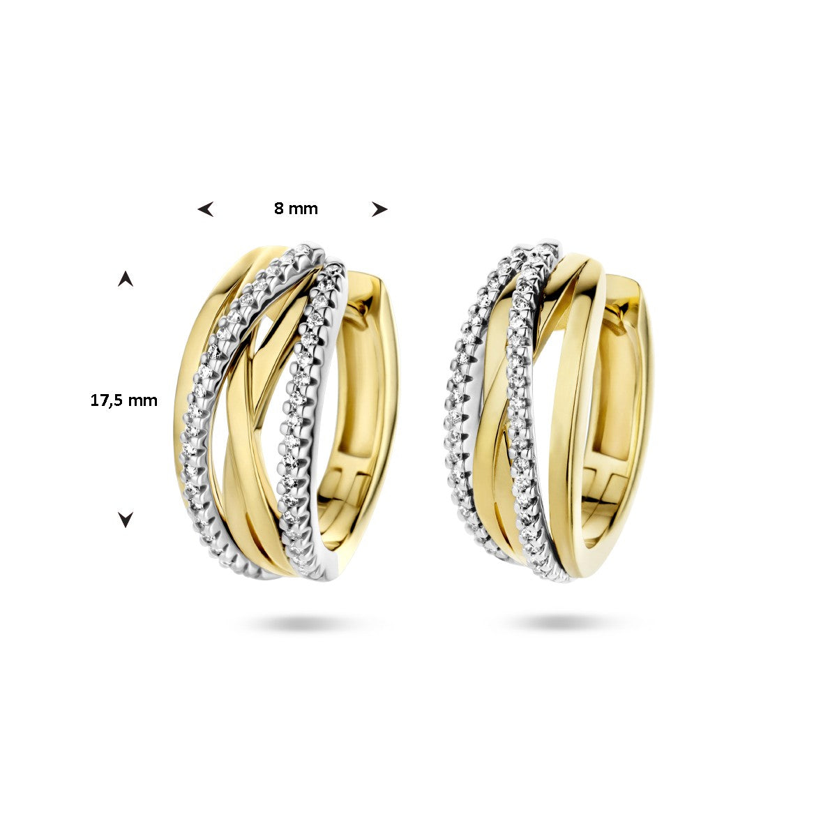 Fantasy Collection Oorbellen diamant 0.25ct (2x 0.125ct) h si 14K bicolor goud