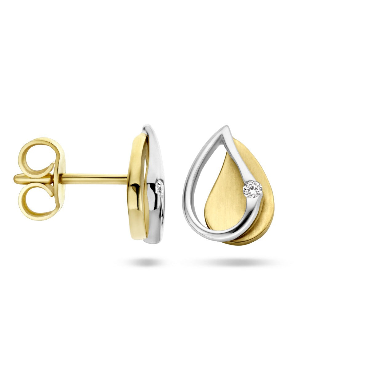 Fantasy Collection Oorbellen diamant 0.03ct (2x 0.015ct) h si 14K bicolor goud - PSN4208883