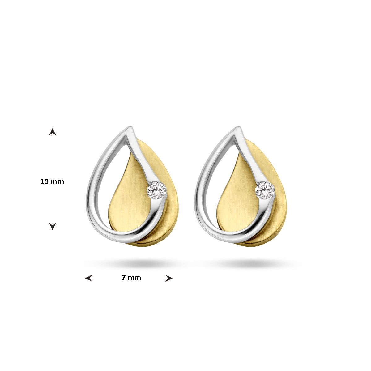 Fantasy Collection Oorbellen diamant 0.03ct (2x 0.015ct) h si 14K bicolor goud - PSN4208883