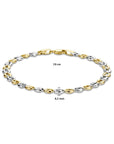 14K Bicolor Goud Geel/Wit Armband 4,5 Mm 19 Cm 4208884 - PansiteNederland.nl