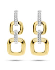 14K Bicolor Goud Geel/Wit Oorhangers Schakel Diamant 0.11Ct (2X 0.055Ct) H Si 4208886 - PansiteNederland.nl