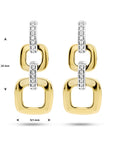 14K Bicolor Goud Geel/Wit Oorhangers Schakel Diamant 0.11Ct (2X 0.055Ct) H Si 4208886 - PansiteNederland.nl