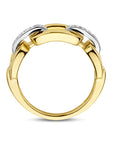 14K Bicolor Geel- En Witgoud Geel/Wit Ring Schakel Diamant 0.11Ct H Si 4208888 - PansiteNederland.nl