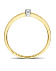 14K Bicolor Geel- En Witgoud Geel/Wit Aanzoeksring Diamant 0.05Ct H Si 4208895 - PansiteNederland.nl