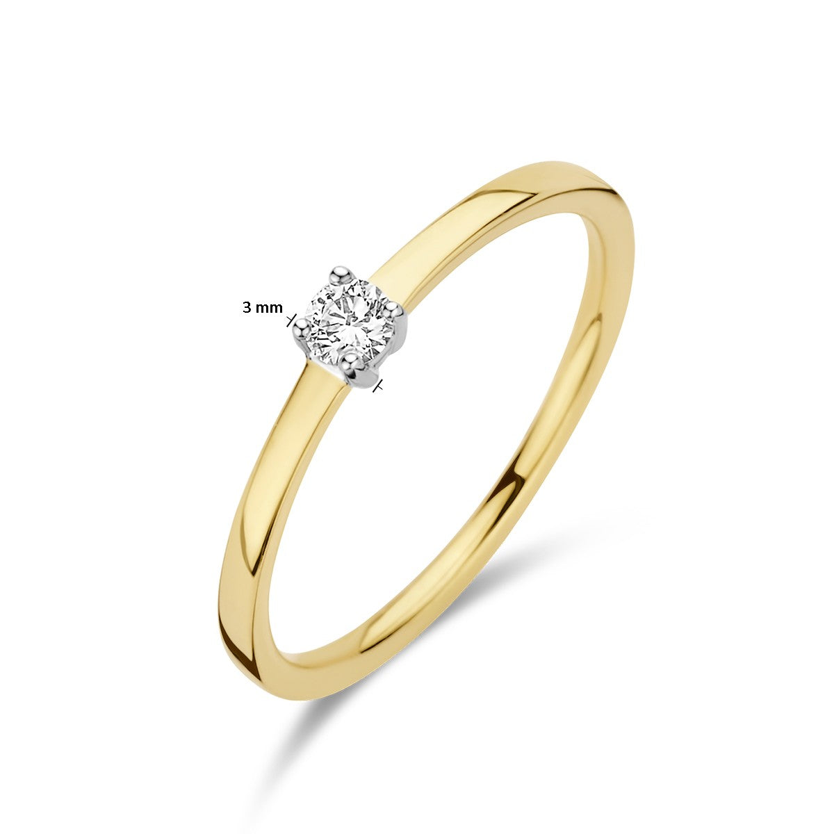 Fantasy Collection Aanzoeksring diamant 0.10ct h si 14K bicolor goud