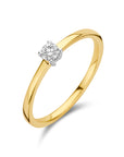 14K Bicolor Geel- En Witgoud Geel/Wit Aanzoeksring Diamant 0.15Ct H Si 4208905 - PansiteNederland.nl