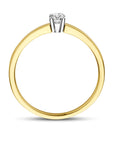 14K Bicolor Geel- En Witgoud Geel/Wit Aanzoeksring Diamant 0.15Ct H Si 4208905 - PansiteNederland.nl