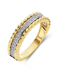 14K Bicolor Geel- En Witgoud Geel/Wit Ring Diamant 0.14Ct H Si 4208916 - PansiteNederland.nl