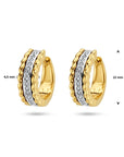 14K Bicolor Goud Geel/Wit Klapoorringen Diamant 0.10Ct (2X 0.05Ct) H Si 4208921 - PansiteNederland.nl