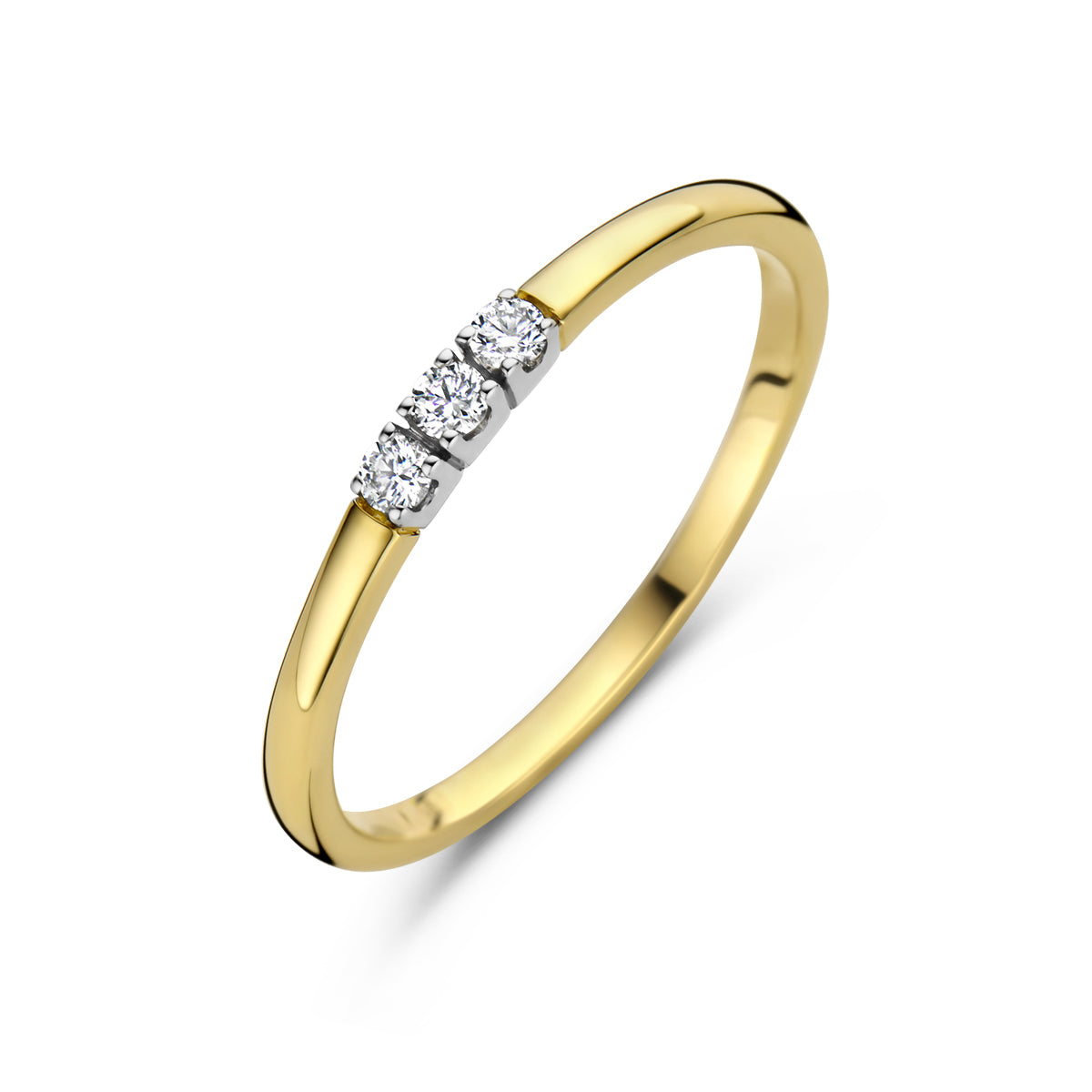 Fantasy Collection Memoire ring trilogie diamant 0.09ct h si 14K bicolor goud