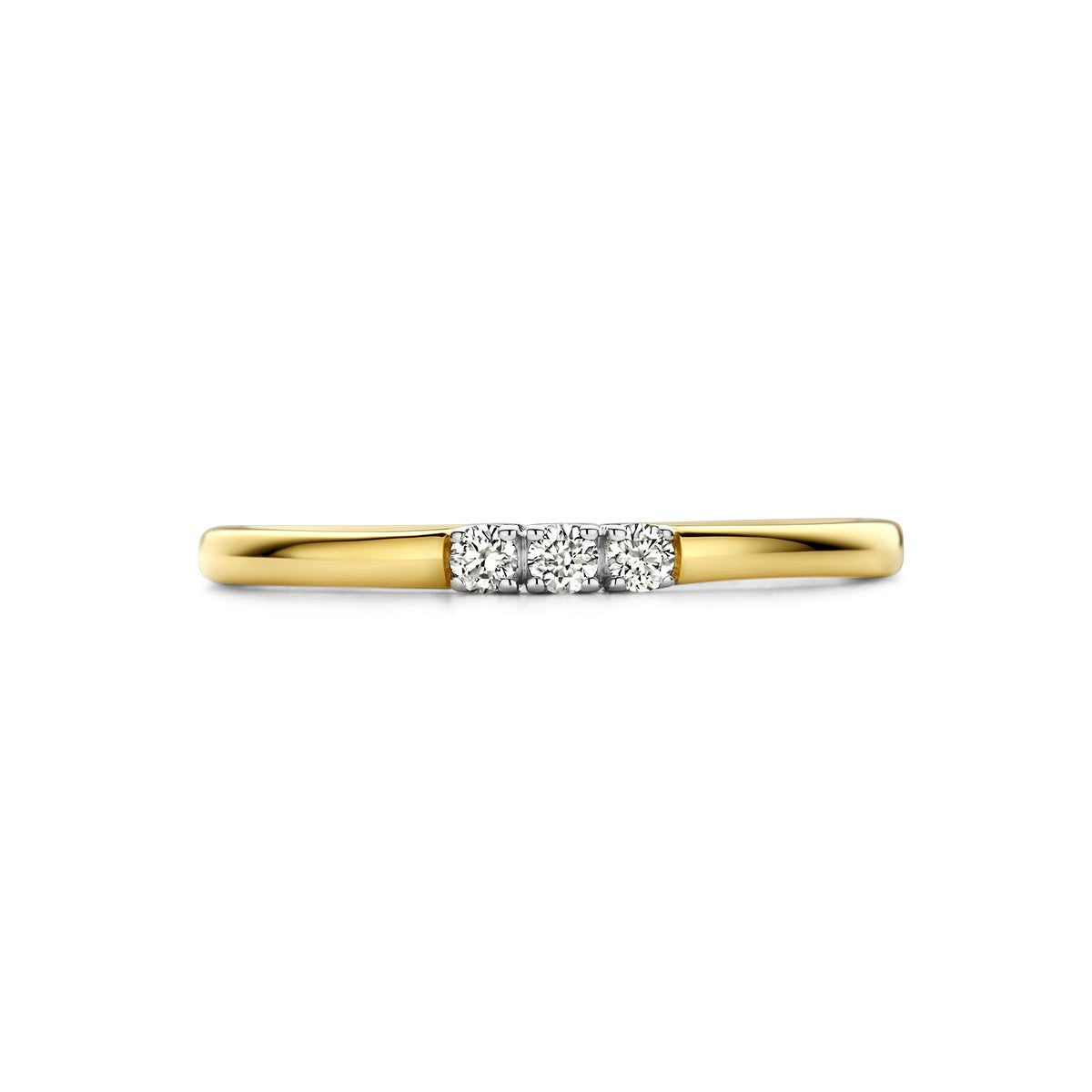 Fantasy Collection Memoire ring trilogie diamant 0.09ct h si 14K bicolor goud