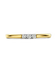 14K Bicolor Geel- En Witgoud Geel/Wit Memoire Ring Trilogie Diamant 0.09Ct H Si 4208922 - PansiteNederland.nl