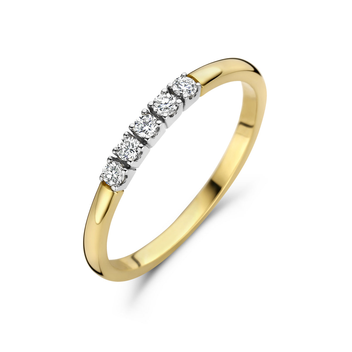 Fantasy Collection Memoire ring diamant 0.15ct h si 14K bicolor goud