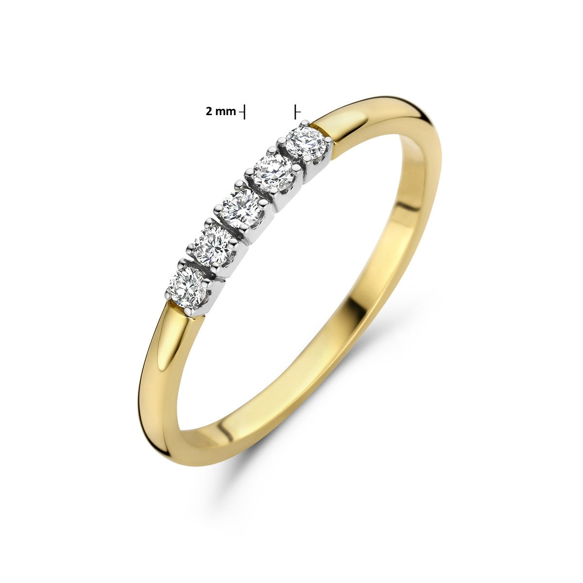 Fantasy Collection Memoire ring diamant 0.15ct h si 14K bicolor goud