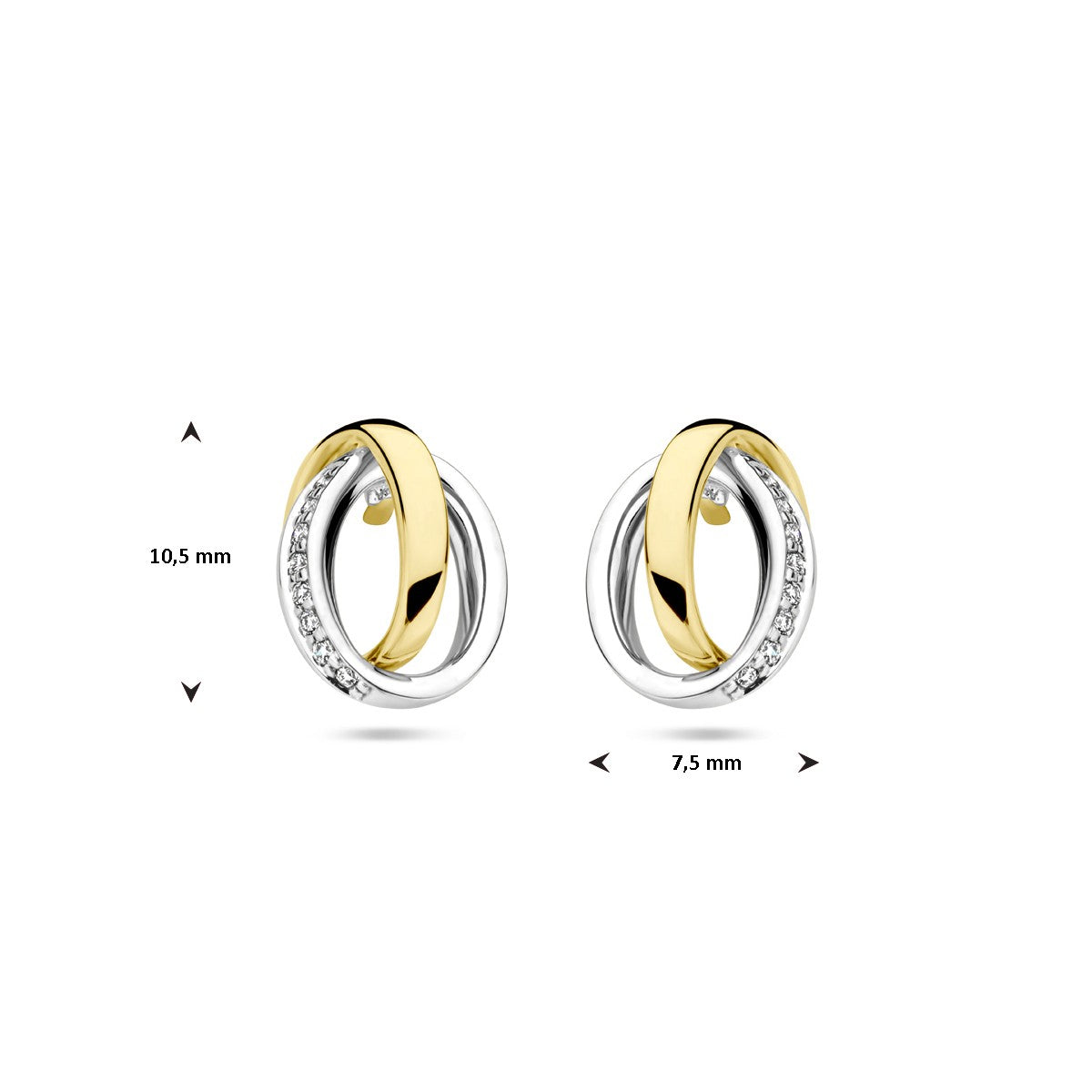 Fantasy Collection Oorbellen diamant 0.05ct (2x 0.025ct) h si 14K bicolor goud - PSN4208953