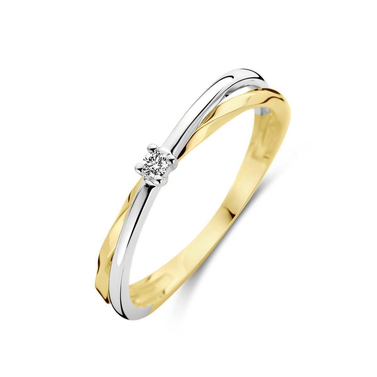 Fantasy Collection Ring diamant 0.03ct h si 14K bicolor goud