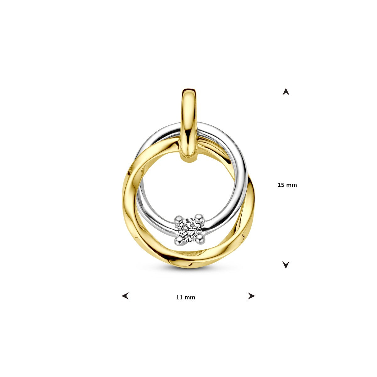 Fantasy Collection Hanger diamant 0.03ct h si 14K bicolor goud